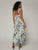 Spring Summer Clothing Maxi Dress High Waist Strap Type Drawstring Printed Dress