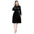 Elegant Spring Fall Black Velvet A Line Shirt Dress