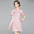 Retro Button Cheongsam Small Fresh Girl Print Dresses