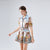 Two Piece Set Short Sleeved Positioning Printed Dress