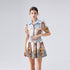 Two Piece Set Short Sleeved Positioning Printed Dress