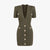 Army Green Spring Knitted Short Sleeved V neck Dress