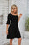 Summer Women Clothing Square Collar Puff Sleeve Pleating Backless Dress
