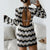 Knitted Mixed Color Stripe Backless Lace up Sexy Sheath Dress