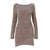 Women Clothing Retro Sexy Knitted Long Sleeved Dress