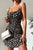 Summer New Women Printed Stretch Zou Strap Dress