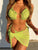Three Piece Bikini Solid Color Sexy Women Split Swimsuit Triangle Bag Swimsuit