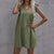 Summer Cami Dress Loose Lotus Leaf Solid Color Cotton Linen Babydoll Dress