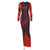 Spring Street Contrast Color Fit Long Sleeve Narrow Close Fitting Maxi Dress