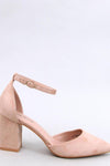 Beige Block Heel Pumps Inello