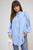 High Neckline Button Front Balloon Sleeve Top