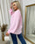 High Neckline Button Front Balloon Sleeve Top
