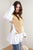 Side Tie Contrast Long Sleeve Knit Frill Top