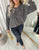 Long Sleeve Glitter Floral Pattern Top