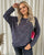 Long Sleeve Glitter Floral Pattern Top