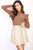 Ruffle Trim Button Detail Rib Knit Top