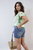 Layered Ruffle Short Sleeve Tie Front Top