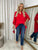 Long Back Roll Up Sleeve Loose Fit Top