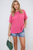 Bow Back Eyelet Details Short Sleeve Oversized Top