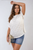 Bow Back Eyelet Details Short Sleeve Oversized Top