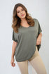 Short Sleeve V-Neck Loose Top