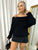 Off Shoulder Long Sleeve Knitted Loose Top