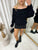 Off Shoulder Long Sleeve Knitted Loose Top