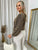 Shimmer Long Sleeve Tie Front Top