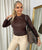 Fitted Long Sleeve Fluffy Knitted Top