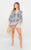 Boho Printed Tassel Tie Neck Long Sleeve Loose Tops