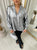 Metallic V-Neck Oversized Top