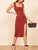 Autumn Women Clothing Square Cut Collar Solid Color Knitted Thread Dress