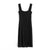 Autumn Women Clothing Square Cut Collar Solid Color Knitted Thread Dress