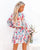 Women Summer Holiday Plaid Printed Lantern Sleeve Ruffled Hem Long Sleeve Dress