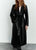 Women Faux Leather Trench Coat