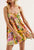 Early Spring Color Matching Floral Tie Neck Strap Wooden Ear Dress