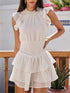 Women  Half Turtleneck Ruffled Sleeveless Chiffon Dress Summer Hepburn Waist Tight Figure Flattering Short Dress