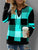 Long Sleeve Color Matching Tied V Neck Sweater
