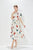 Design Lapel Printed Pleated Slim Fit Dress