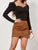 Heap Pleated Cross Irregular Asymmetric Zipper Skirt