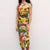 Spring Women Silk Net Printed Mid Length Dress
