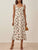 Ruffled Printed Waist Tight Split Cami Dress