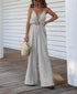 Sexy Backless Halter Chest Wrapped Wide Leg Flared Jumpsuit