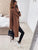 Solid Color Polo Mid-length Lace-up Woolen Coat