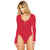Solid Color Long Sleeve Open Crotch Tight Bodysuit