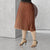Solid Color Mid-Length Plus Size Skirt