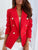 Long Sleeve Double Breasted Solid Color Stand Blazer
