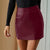 High Waist Faux Leather Plus Size Skirt