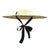 Ribbon Wheat-Straw Hat Light Top Beach Hat