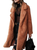 Women Long Sleeve Collared Plush Top Large Coat